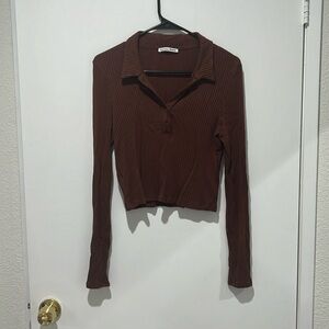 Reformation Henley Brown Top